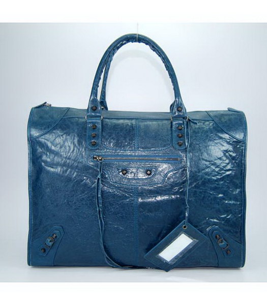 Balenciaga Giant Work Grande Bag in Sapphire Blue agnello